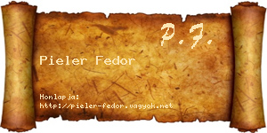 Pieler Fedor névjegykártya